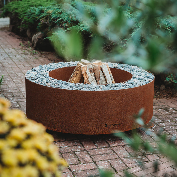 Corten Steel Fire Pit Luna, Ø 119 cm